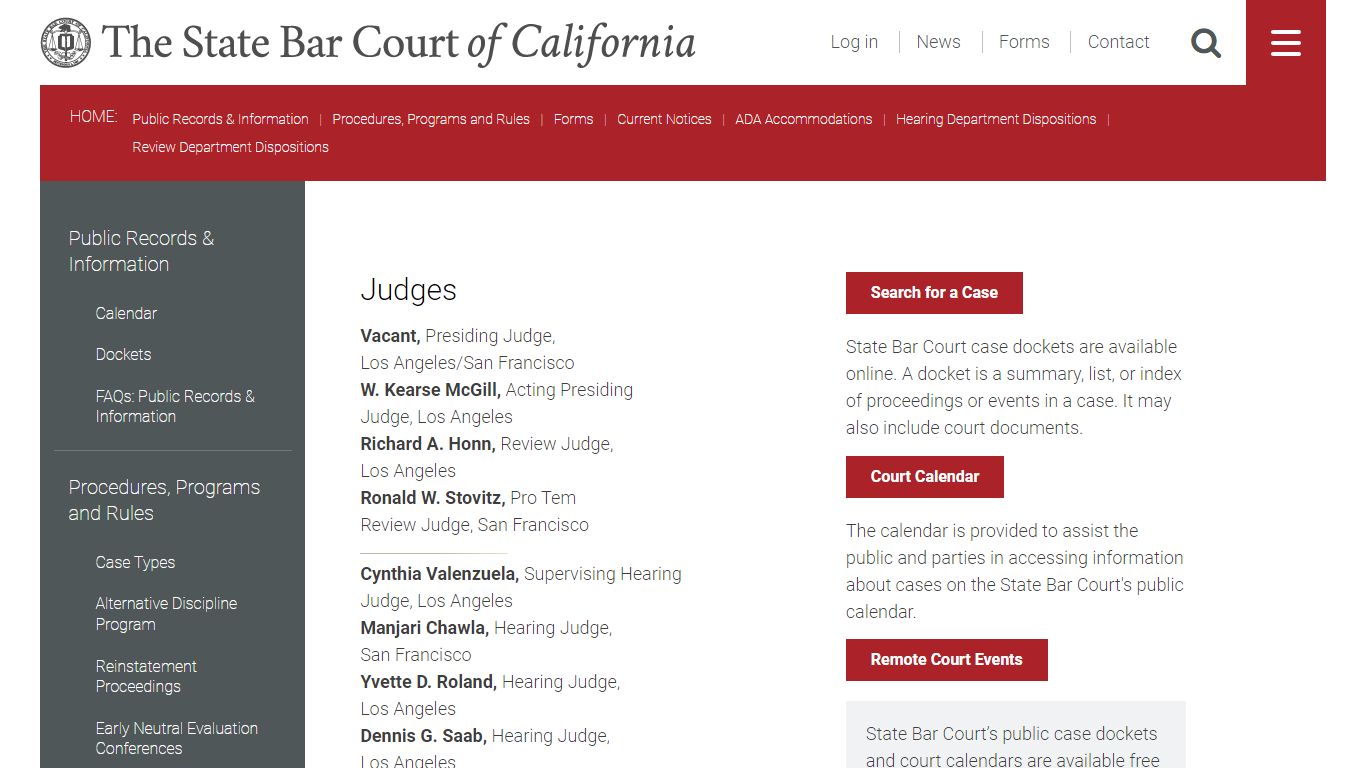 The State Bar Court of California Home Page